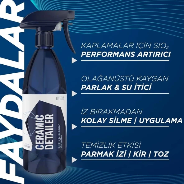 GYEON Q²M CeramicDetailer Seramik Yüzey Detaylandırıcı ve Parlatıcı - 500 ml -Su İtici Oto Cila - 2
