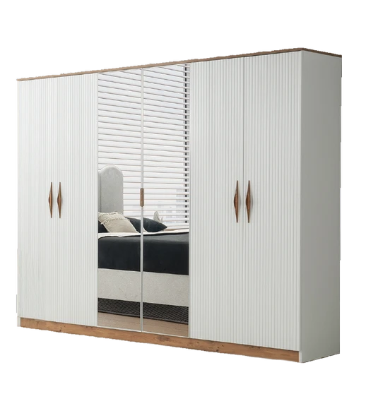 Sierra 6 Kapaklı %100 MDF Gardırop | Ücretsiz Teslimat ve Kurulum