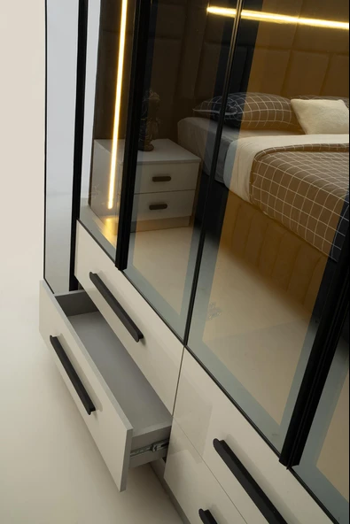 Himalaya 6 Kapaklı %100 MDF Gardırop | Ücretsiz Teslimat ve Kurulum - 3