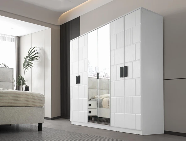 Erciyes 6 Kapaklı %100 MDF Gardırop | Ücretsiz Teslimat ve Kurulum - 3