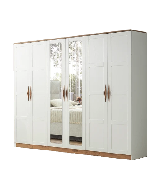 Ural 6 Kapaklı %100 MDF Gardırop | Ücretsiz Teslimat ve Kurulum