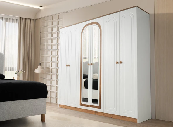 Altay 6 Kapaklı %100 MDF Gardırop | Ücretsiz Teslimat ve Kurulum