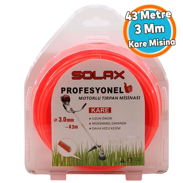 Misina Kare Dört köşe 3 mm x 43 Metre Tırpan Misinası