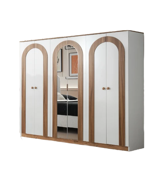 Alpina 6 Kapaklı %100 MDF Gardırop | Ücretsiz Teslimat ve Kurulum