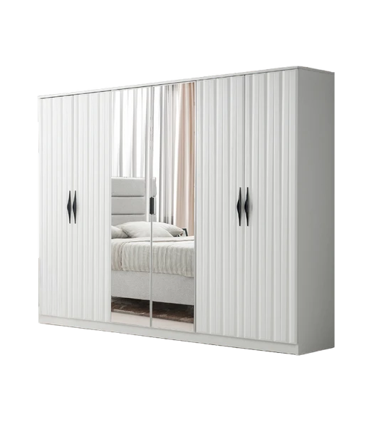 Kaz 6 Kapaklı %100 MDF Gardırop | Ücretsiz Teslimat ve Kurulum