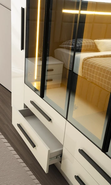 Atlas 6 Kapaklı %100 MDF Gardırop | Ücretsiz Teslimat ve Kurulum - 4