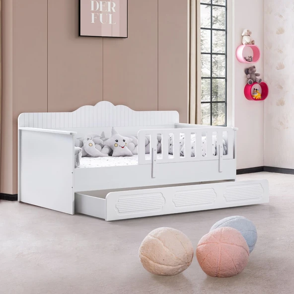 Yavrulu Karyola, Flower Yavrulu Montessori Karyola - Gri + 1 Adet Comfort Yatak - 8
