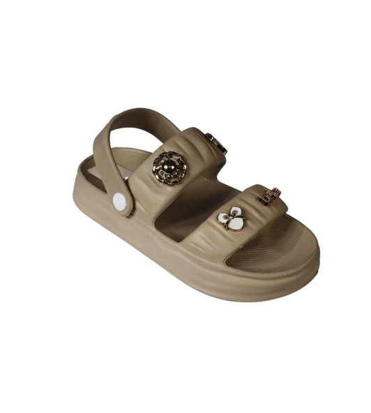 AKINALBELLA Siyah Beyaz Gri Kadın Taşlı deniz havuz plag gündelik arkası geçkili terlik Topuk Boyu 4cm - Resim 3