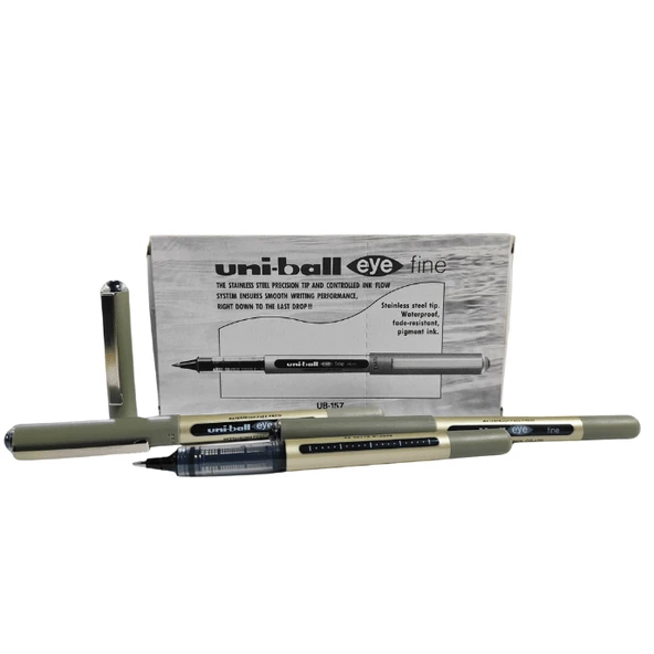 Uni-Ball Roller Kalem Eye Fine Bilye Uç 0.7 MM Siyah 12'li Paket | UB-157