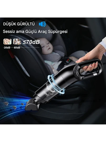 QASUL Taşınabilir Araç Süpürgesi USB Şarjlı Süpürge  Araçlar İçin Ve Ev İçinde Kullanım - 4