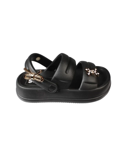 AKINALBELLA Siyah Beyaz Gri Kadın Taşlı deniz havuz plag gündelik arkası geçkili terlik Topuk Boyu 4cm - Resim 9