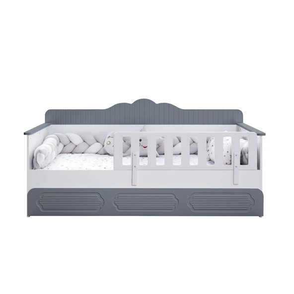 Yavrulu Karyola, Flower Yavrulu Montessori Karyola - Gri + 1 Adet Comfort Yatak - 4