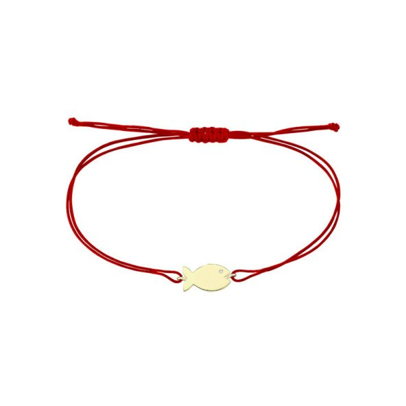 14 Ayar Altın Sevimli Balık İpli Bileklik ürün görseli