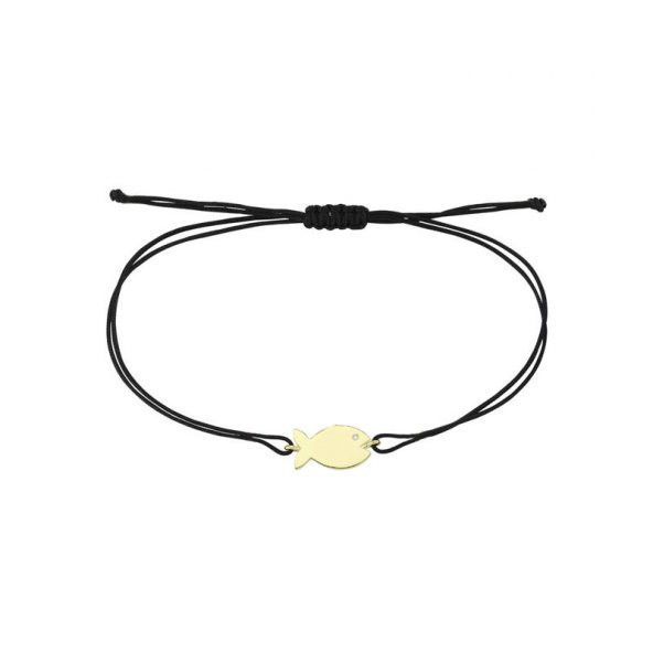 14 Ayar Altın Sevimli Balık İpli Bileklik - Resim 2