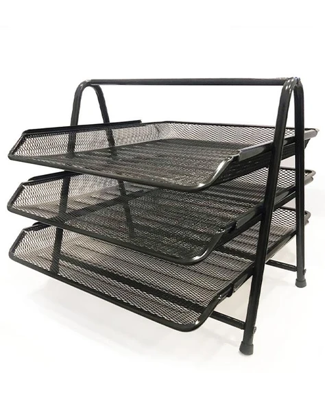 Bion Perfore Üçlü Evrak Rafı Siyah 9304 - 2