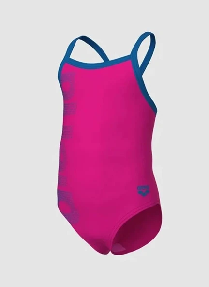 Arena Logo Kids Girl One Piece Kız Çocuk Yüzücü Mayosu Pembe 003605680 - 3