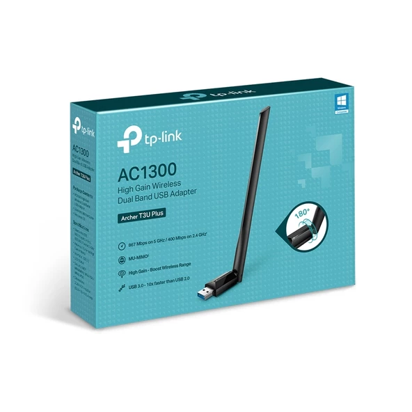 TP-LINK ARCHER T3U PLUS 1300MBPS KABLOSUZ ADAPTÖR - Resim 4