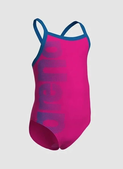 Arena Logo Kids Girl One Piece Kız Çocuk Yüzücü Mayosu Pembe 003605680 - 2