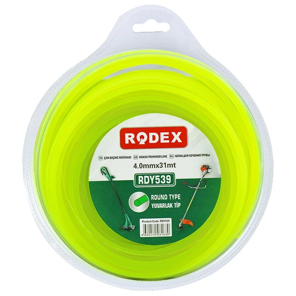 Misina Motorlu Tırpan Yuvarlak Misina 4 mm 31 Metre Çim Ot Biçme Teli RDY539 - 3