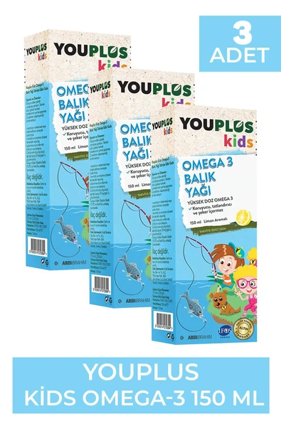 Youplus Kids Omega-3 150 ml 3 Adet ürün görseli 1