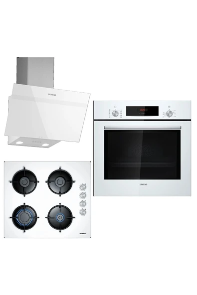 Siemens Beyaz 3 Lü Ankastre Set 162 (HB012FBW1T -EO6C2PB11O-LC63KPJ20T) - 1