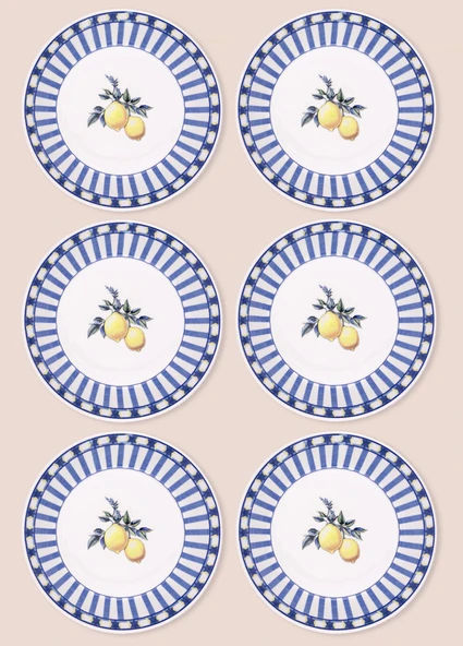 The Mia Odore Di Limone Yemek Tabağı 6lı Set 20 cm - Resim 5