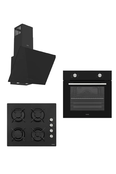 Vestel Siyah 3 lü Ankastre Set  79 ( AF 4661 YS - AO-6104 YS - AD 63340 S ) ürün görseli