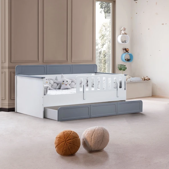 Yavrulu Karyola, Mira Yavrulu Montessori Karyola - Beyaz + 1 Adet Comfort Yatak - 7