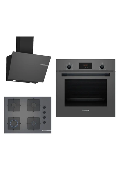 Bosch Ankastre Gri 3 Lü Set 306 (HBF512BH1T-POP7C9P30O-DWK66PJ70T) - 1