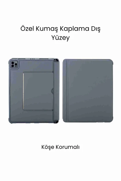 iPad Pro 11 2024 Uyumlu Katanya 360° Manyetik Standlı Ledli Touchpadli Klavyeli Tablet Kılıfı - Resim 2
