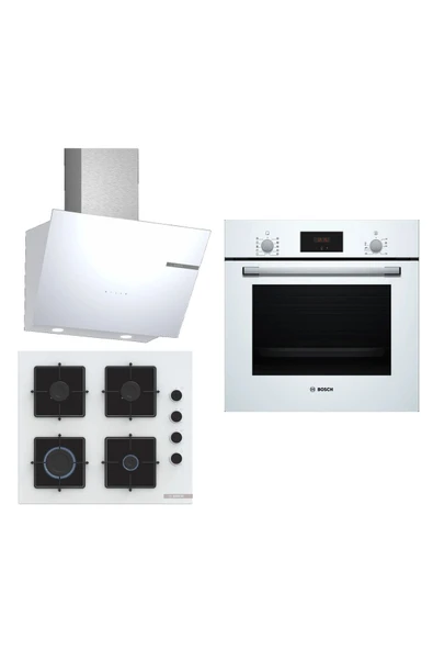 Bosch Beyaz 3 Lü Ankastre Set 279 ( HBF512BW1T - POP6C2P30O - DWK66PJ20T ) - 1