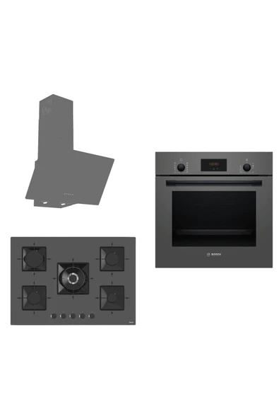 Bosch & Ferre Large Grigio 3 lü Ankastre Set ( HBF512BH1T - SS038 - D088 ) 75 cm Ocak - 1