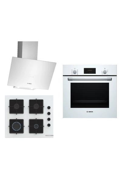 Bosch Beyaz 3 Lü Ankastre Set 280 ( HBF512BW1T - POP6C2P30O - DWK64PJ20T ) - 1