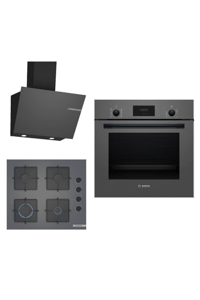 Bosch Ankastre Gri 3 Lü Set 308 (HBF512BH1T-POP6C9P30O-DWK66PJ70T) - 1