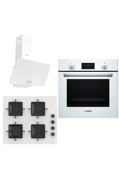 Bosch & Ferre Whiteline 3 lü Ankastre Set ( HBF512BW1T - SS206 - D087 ) - 1