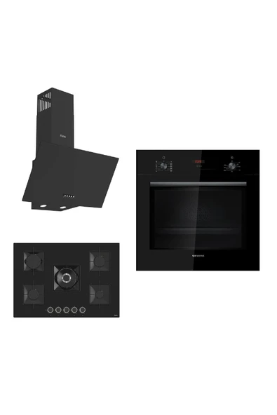 Siemens & Ferre Large Castelo 3 lü Ankastre Set ( HB012FBB1T - SS035 - D086 ) 75 cm Ocak - 1