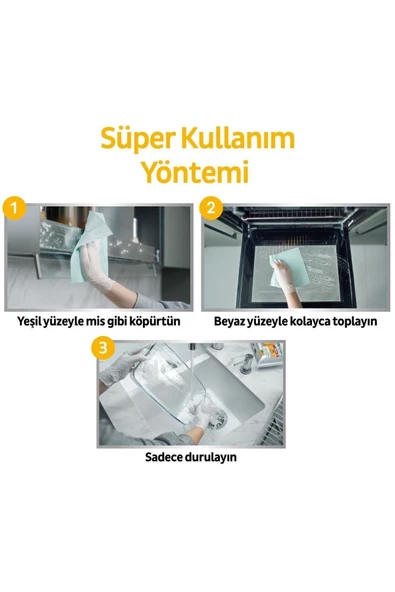 Sleepy Easy Clean Süper Yağ Çözücü&kireç Sökücü Yüzey Temizlik Havlusu&mendili 4x30 (120 YAPRAK) - Resim 8