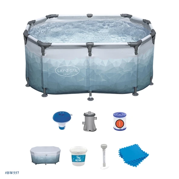 Lay-Z-Spa Soğuk Terapi Buz Banyosu Küveti Seti, 2 Kişilik 6002N BW557