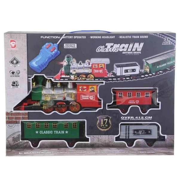Uzaktan Kumandalı Pilli Klasik Tren Seti 17 Parça