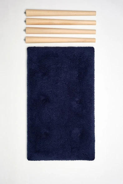 Puf Retro Ahşap Ayaklı Handmade Çok Amaçlı Kuzu Tüyü Puf Bench Koltuk Sandalye Makyaj Pufu - 4