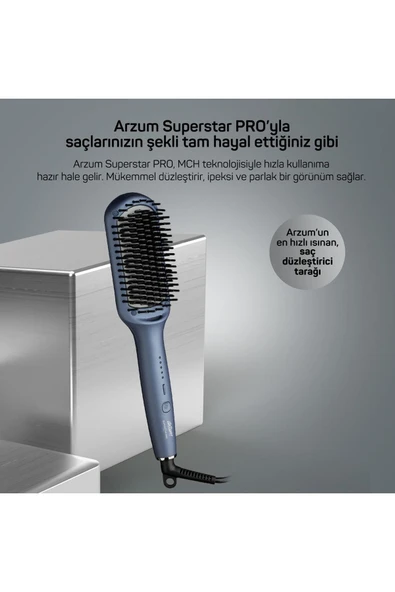 Arzum Ar5082-o Superstar Pro Saç Düzleştirici Fırça - Okyanus - 2