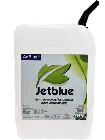 Jetblue Adblue Dizel Araçlar İçin Emisyon Düşürücü Yakıt Katkısı 10L Üretim Yılı 2023