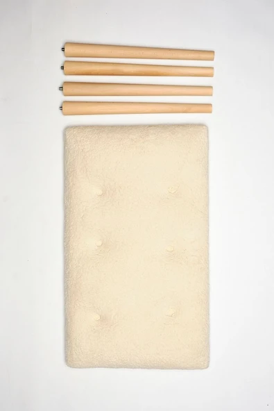 Puf Retro Ahşap Ayaklı Handmade Çok Amaçlı Kuzu Tüyü Puf Bench Koltuk Sandalye Makyaj Pufu - 10