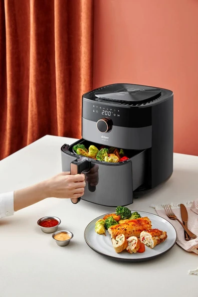 Arzum AR2074(AR2091)-B Airtasty XL Yağsız Fitöz Airfryer, 6 Litre Kapasite, Bakır - 2