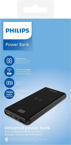 Philips DLP9520C/00, 10,000mAh Power bank PD, QC, Wireless Şarj - 2