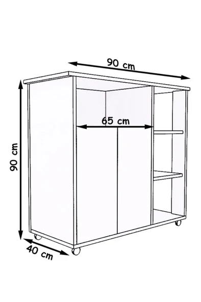 Alya MDF Çok Amaçlı Dolap Mutfak Dolabı Kiler Dolabı - 4