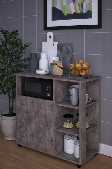 Alya MDF Çok Amaçlı Dolap Mutfak Dolabı Kiler Dolabı - 12