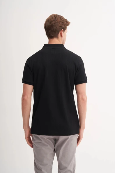 Cazador Polo Yaka Regular Fit Pamuklu Dokulu Tişört 4122 - Resim 4