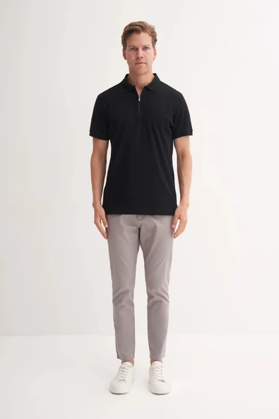 Cazador Polo Yaka Regular Fit Pamuklu Dokulu Tişört 4122