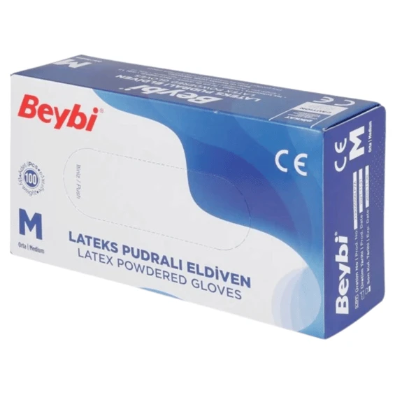 Beybi Eldiven Lateks Pudralı Medium 100'lü